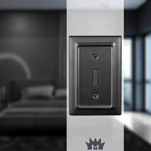 Architectural Toggle Light Switch Wall Plate - Black Aluminum