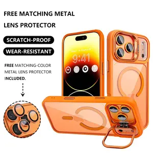 Suitable for iPhone17 16 15 14 13 12 Max Plus Pro Magnetic Mobile Phone Case with MagSafe Camera Ring Holder, Military-Grade Protection, Anti-Fall, Non-Yellowing, Wireless Casing Protector Cover, Black Silicone ip17promax phone case  resistant Case