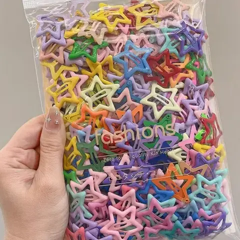 Set of 20 Star-Shaped Hair Clips, Clip In Claw, Random Colors, Perfect Gift Set for School Supplies & Daily Use, Durable Claw Design, Cute Claw Clips, Cute Hair Accessories