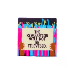 The Revolution Will Not Be Televised - 28mm Silicone Focal Bead Flexible Food-grade Silicone with 3mm Hole for Jewelry Making