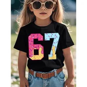 Funny 67 Number Ice Cream Drip Meme Graphic T-Shirt - 6 & 7 Gen Alpha shirt, Year-Round Style, Easy to Wear, Casual Cool, For