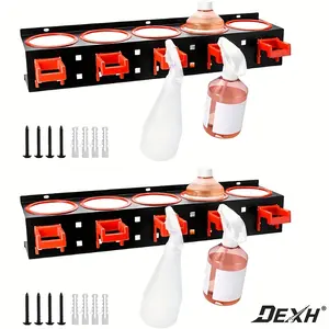 Car beauty shop spray bottle rack car detail tool display bracket water bottle storage rack with 5-hole design including 2 spray bottles