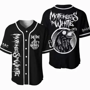 Motionless In White Personalized Black Baseball Jersey - Custom Rock Band Apparel for Fans
