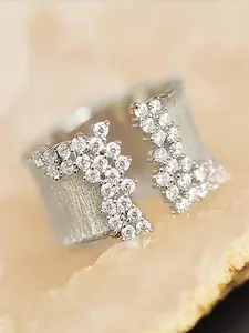 1 PC Elegant Cubic Zirconia Ring for Women Teardrop Bridal Rings for Valentine's Day Gift Wedding Engagement Band Jewelry Artificial Zircon Rings