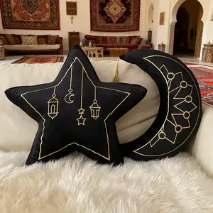 Embroidered Star Moon Decorative Pillow, Phase Decoration Pillow, Living Room Sofa Bedroom Indoor Home Decor, Creative Decorative Cushion