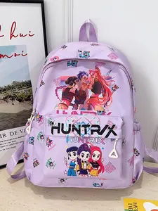 Kpop Demon Hunters Gradient Backpack, Dreamy School Bag, Multi-Layer Student Shoulder Bag, Outdoor Adventure Hiking Pack