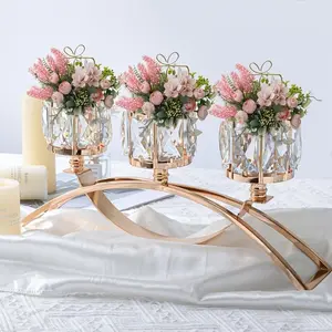 Elegant Crystal Tea Light Candle Holder Set, Perfect for Wedding Table Decor, Romantic Home Atmosphere, Model Zt001