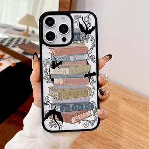 Stylish Magnetic Compatible iPhone Case Retro Creative Books Design | Trendy Silicone Lightweight Fashionable Shockproof Cover (for 17 Pro Max / 16 / 15 / 14 / 13 / 12 / 11 / XS / XR)