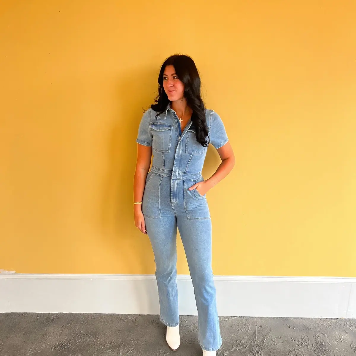 Denim Utility Jumpsuit