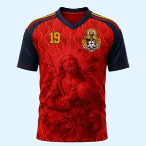 Men's Saint James Spain Heritage Soccer Jersey Oversized Graphic Tee Retro Soccer Shirt Football Kit Streetwear Aesthetic the perfect Birthday gift, Father's Day gift, for your boyfriend, husband, son, or any hardcore soccer fan