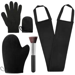 5 Pack Self Tanning Mitt Applicator Kit - Face Tan Mitt, Back Lotion Applicator, Exfoliating Glove, Tanning Brush，Mini Tanner Mitt
