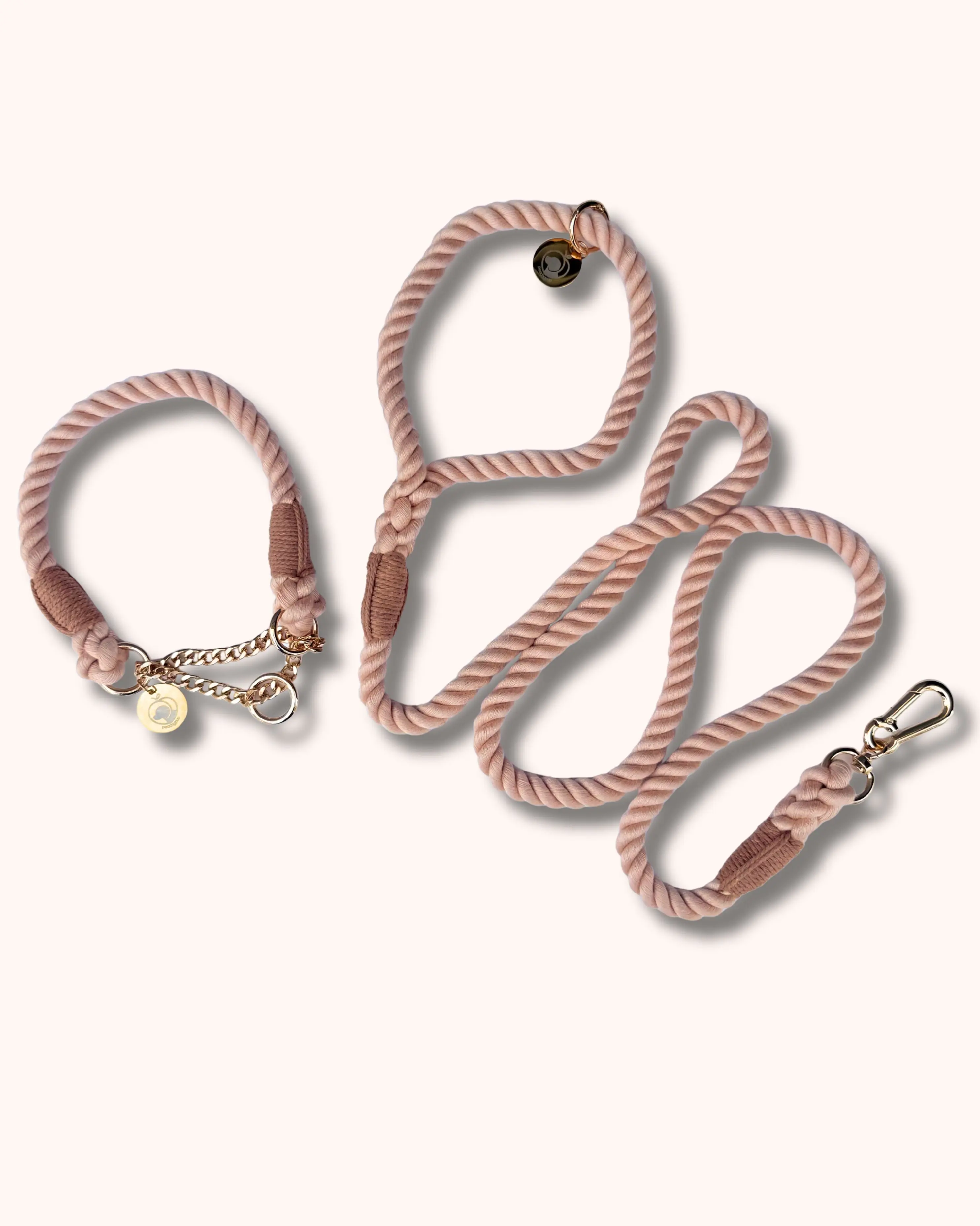 Rope Collar & Leash Set - Peach
