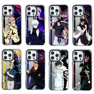JJK Artistic Painting Hot Anime Jujutsu Kaisen Phone Cases For iPhone 17 Promax Pro Air 16 Plus 15 14 13 12 11 Black IMD Mattle Shockproof Protective Cover Gift For Birthday Christmas Halloween Fans