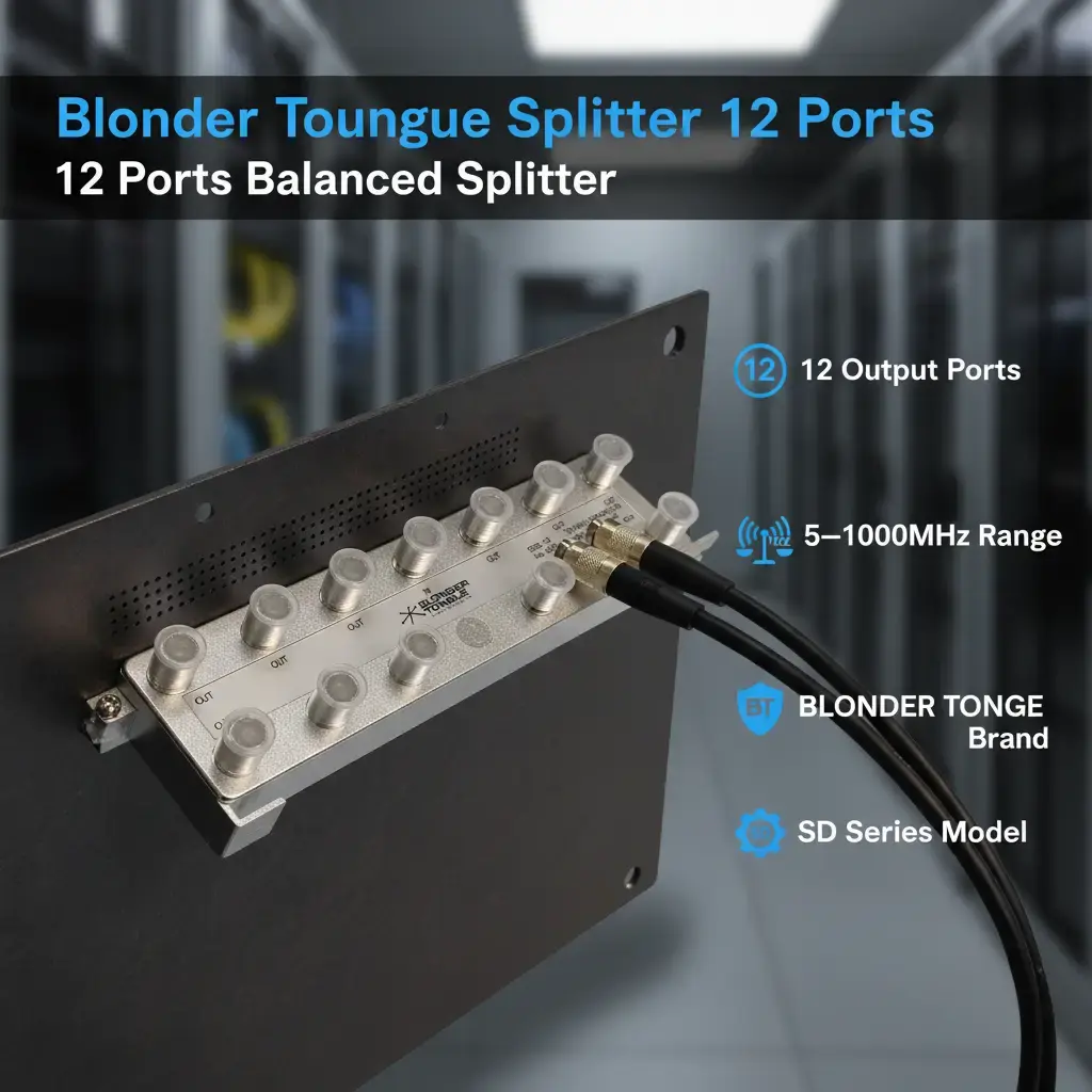 BLONDER TONGUE SDS-12 MDU Series Balanced Splitter - 12 Output Ports, Coaxial F-Type, High-Q Components, 5-1000MHz, Low Loss Split, F-Female Compatible, Self-Terminating, Standard Uniformed Network Installation MDU Signal Distributor