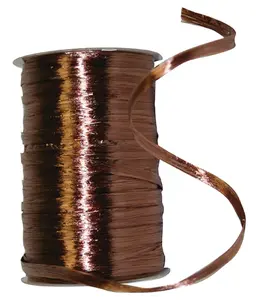 Premium - Pearl Finish Raffia Ribbon --- 1/4in x 100 yards --- Brown Color