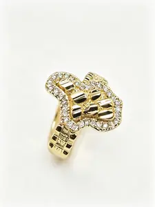 14k Nugget Ring with Zirconia Stones, Elegant Daily Wear Jewelry, Perfect Gift for Friends, Birthday, Valentine's Day, Elegant Glittering Ring
