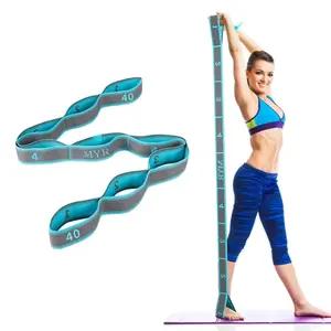 Elastic Yoga Stretching Strap with Loops for Ballet, Yoga and Pilates