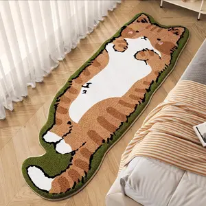 Cute Cat Pattern Rug 19.7" x 62.1" Non-Slip Soft Polyester Material for Bedroom & Living Room Fun Cat Designs Indoor Decor Great Cat Bed Mat & Pet Toy