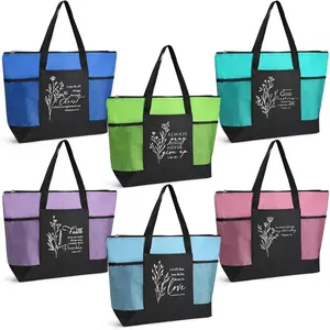 Easter Gifts for Bulk Christian Tote Bag with Zipper Religious Reusable Grocery Bags Members Gift