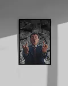 Wolf of Wall Street Poster, Motivational Money Print, Hustle Culture Decor for Home Office Bedroom