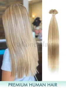 Flat Tip Hair Extension real Human Hair Straight hair Pre Bonded Keratin Fusion Flat Tip Hair Extension Remy Hair Invisible seamless 30G 50pcs one pack for women
