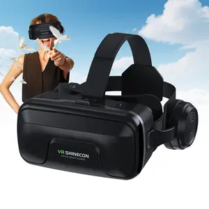 VR SHINECON Upgraded All-in-1 4K 120Hz 3D VR Glasses - Wearable Smart Virtual Reality Headset for 4.7-7.2" Smartphones, Gaming & Movie Accessory