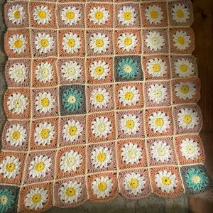 Crochet throw blanket Cotton