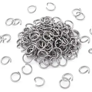KISSITTY 1000Pcs 9mm Stainless Steel Open Jump Rings 1.2mm Thickness Round Ring Connectors Chainmail Making Jewelry Findings