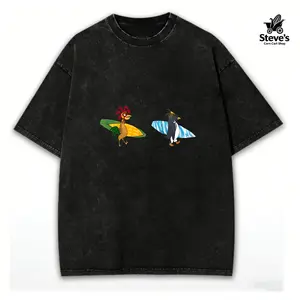 washed cotton, Cody Maverick & Chicken Joe Surfs Up Unisex T-Shirt, Funny Shirt, Graphic T-shirts, Trendy Shirt Crewneck White T-shirt soft cotton Grunge Album Eat Sleep Goon Repeat Say You Swear Tee Retro Washed season Quick-Dry Breathable Men's t-shirt