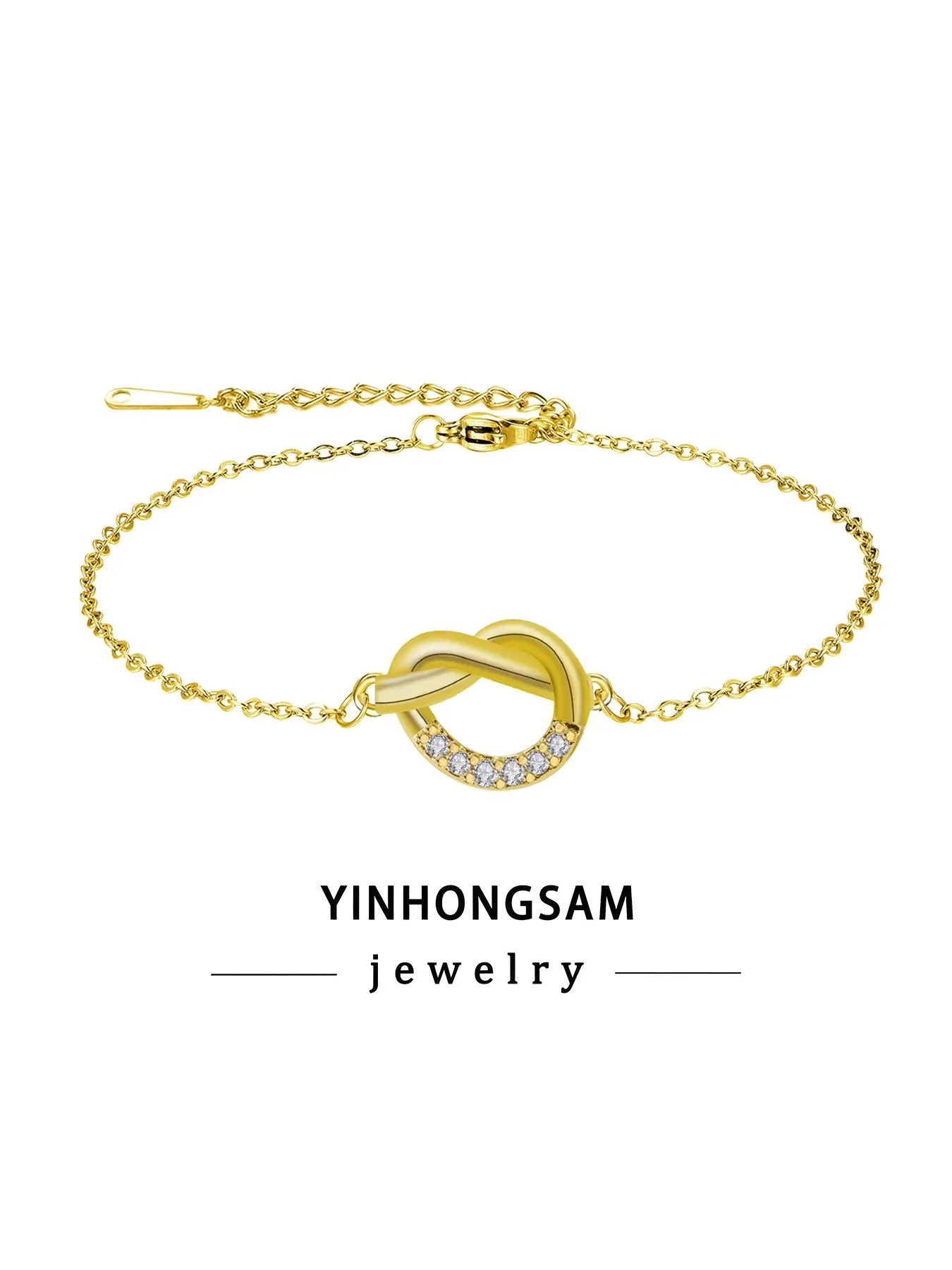 18K Gold Plated Love Knot Bracelets for Women, Dainty Gold Infinity Bracelets, Friendship Birthday Mothers Day Gifts for Mom Wife Sister