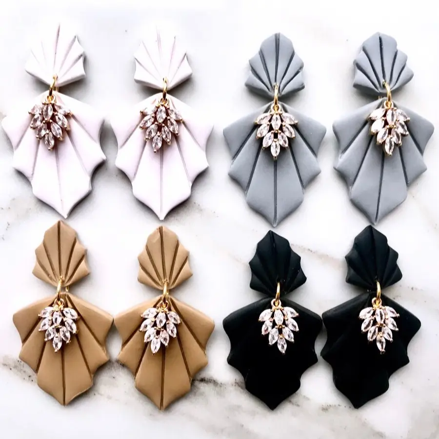 Elegant Bridal Polymer Clay Earrings