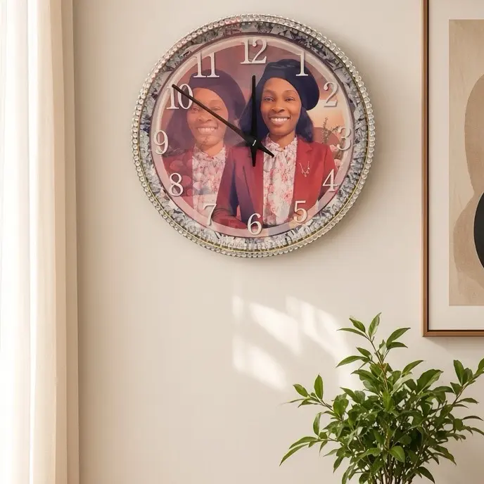 Personalized Silver 20-in Wall Clock
