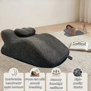 Multifunctional Memory Foam Pillow, Detachable Zipper, Ergonomic Neck & Back Support, Ideal for Camping, Hiking, Car, Office Naps
