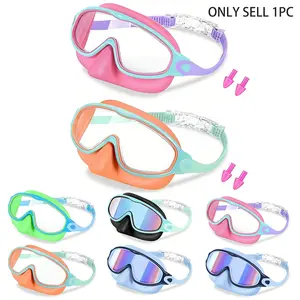 2pcs Kids Swim Goggles Set with Nose Clip and Ear Plugs, Anti-Fog Wide Vision Swimming Glasses, Suitable for Boys and Girls Ages 3-12, Pool Accessories