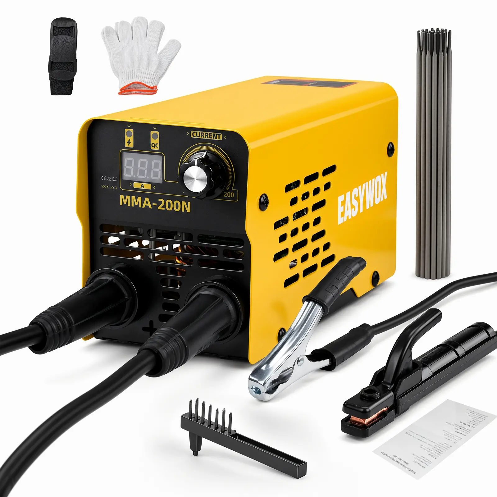 EasyWox MMA-200N 110V Portable Stick Welder, 20-200A IGBT ARC Welding Machine with Digital Display, Compact Electric Welder for 1.6-3.2mm Electrodes, Home DIY and Light Repairs