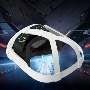 VR Wearable Cooling Fan Facial Interface Radiator for Meta Quest 3 Virtual Devices, Rechargeable with Sponge & Silicone Construction, RGB Lights and Cable (Black)