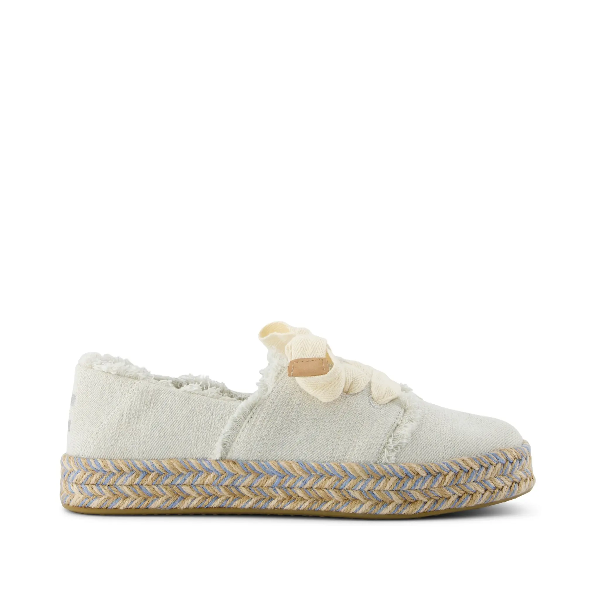 Carolina Lace-Up Espadrille White Onyx Textured Denim