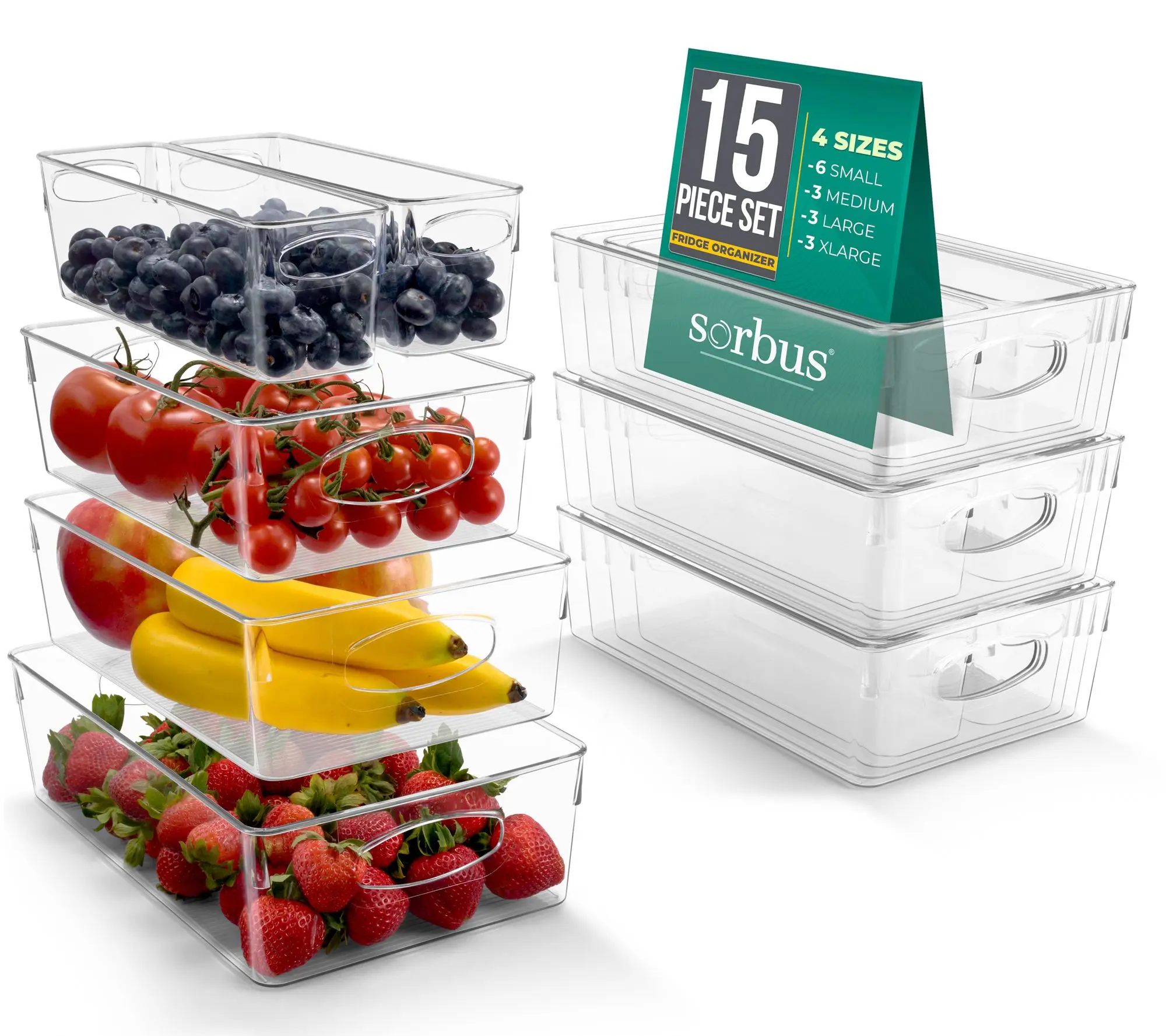 Sorbus Variety 15-Pack Clear Plastic Organizing Bins