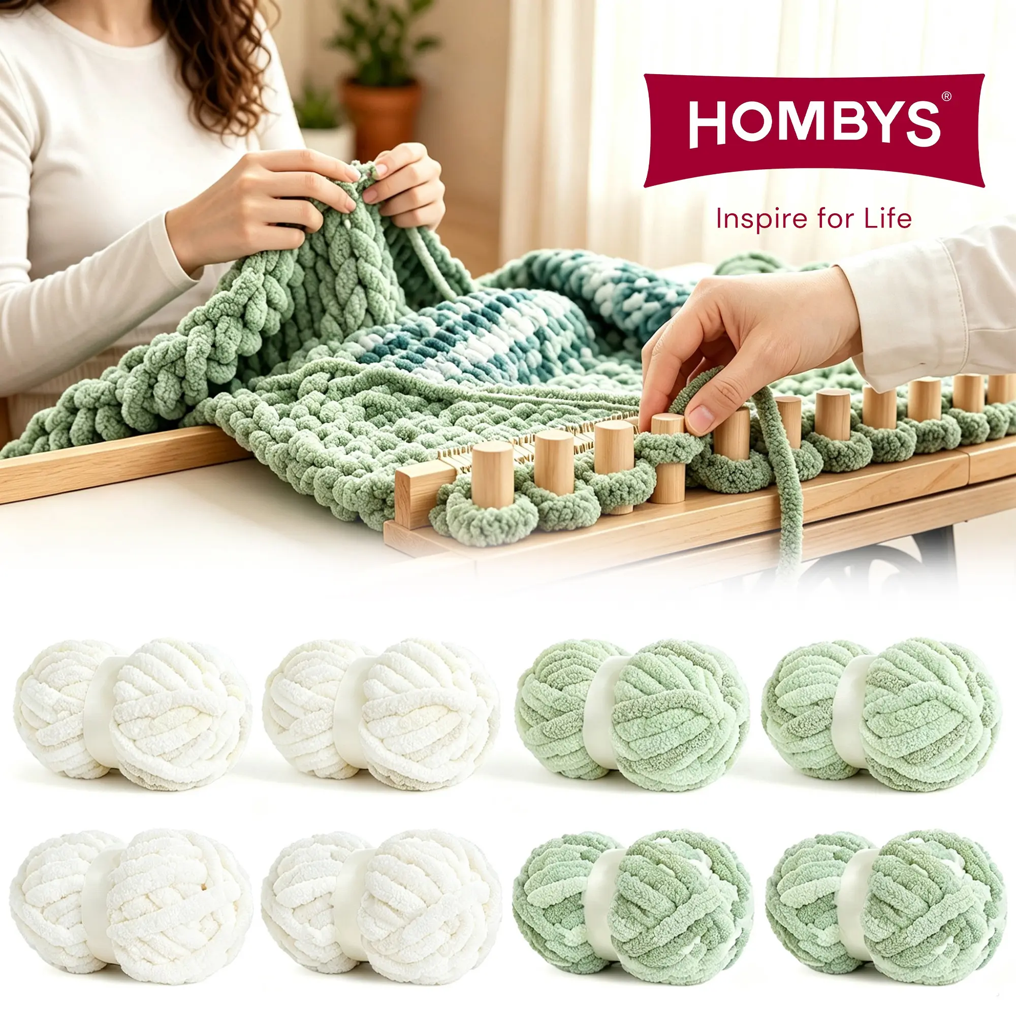 HOMBYS 8 Jumbo Pack Chunky Chenille Yarn,multicolor yarn for hand knitting– Super Thick Chunky Yarn for Crocheting，DIY Crafts -Extra Soft Bulky Fluffy (27yds,8 oz Each Skein)
