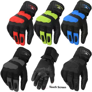 Motorcycle Leather Gloves Knuckle Thermal Protection Full Fingers Touch Screen