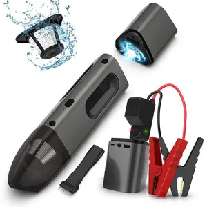 10000mAh Battery Capacity Mobile Power Bank Dual Filtration System 5000Pa Suction Power Car Starter Vacuum Cleaner Three-in-One Function Ideal Holiday Gift Choice