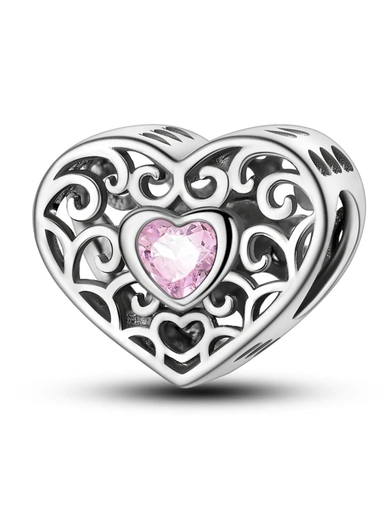 Heart Shaped Pendant Bead, Fashionable Jewelry Accessories for Women & Girls, Trendy All-match & Exquisite Jewelry for Birthday Gift, DIY Jewelry Making, DIY With Charms, Heart Design Charm