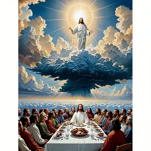 5D Full Drill Jesus Ascension & Last Supper Divine Scene Diamond Painting Kit - Inspirational Christian Art | DIY Gift for Easter, Faith & Home Decor | Perfect Wall Art for Living Rooms, Prayer Spaces & Spiritual Nooks