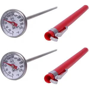 Instant Read 1-Inch Dial Thermometer(2-Pack),Best for The Coffee Drinks,Chocolate Milk Foam Kitchen Plastic