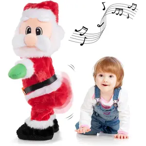 Dancing Santa Claus – Animated Singing Shaking Christmas Plush Toy, Funny Moving Santa for Kids and Families, Perfect White Elephant Gift and Festive Décor