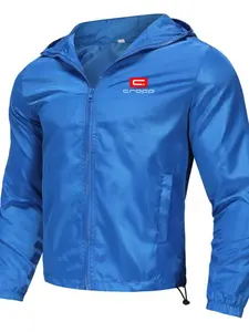 Cropp Silver Color Hooded Windbreaker, Back Print Logo Design, Lightweight & Breathable, Slim-Fitting, All Seasons, Urban & Casual Wear