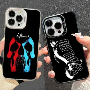 Rock Band D-Deftones phone case For IPhone 17 Promax 16 15 14 13 12 11 Pro Plus 16e 17e & Samsung S26 S25 S24 S23 S22 FE Ultra Plus Gray Matte Silicone Black Cover