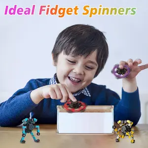 Transformable Fidget Spinner Toys 4-Pack – Sensory Stress Relief Fingertip Gyros for Kids & Adults, Shape-Changing Fidget Toys for Boys & Girls Ages 8-13, Travel Toys, Party Favors & Birthday Gifts
