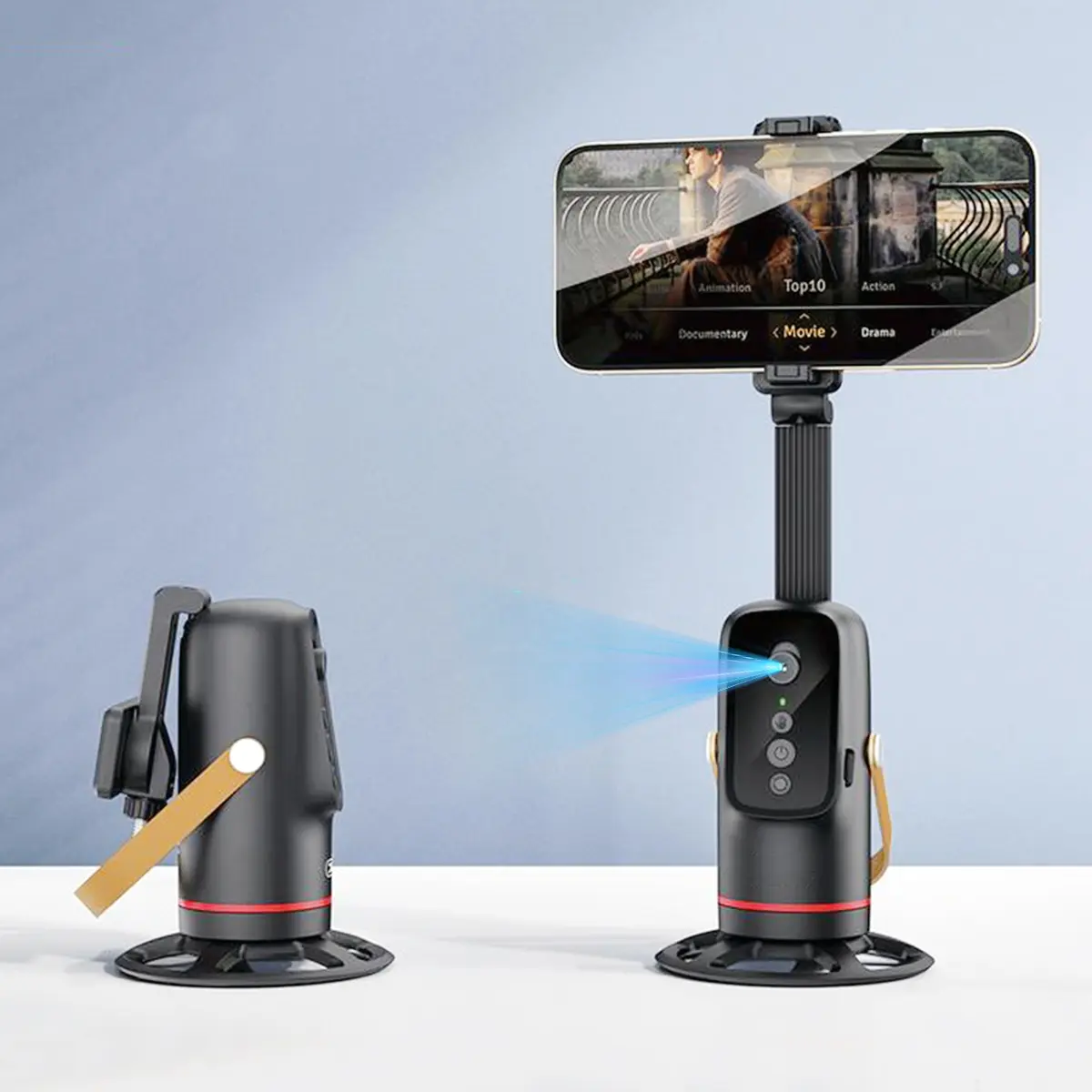 Face Recognition Tracking Tripod with Gesture Control, Automatic Follow, 360 Degree Rotation, Smart Phone Holder for Live Streaming Vlogs, Tripod Stabilizer, Live Streaming Accessory, Selfie Accessories