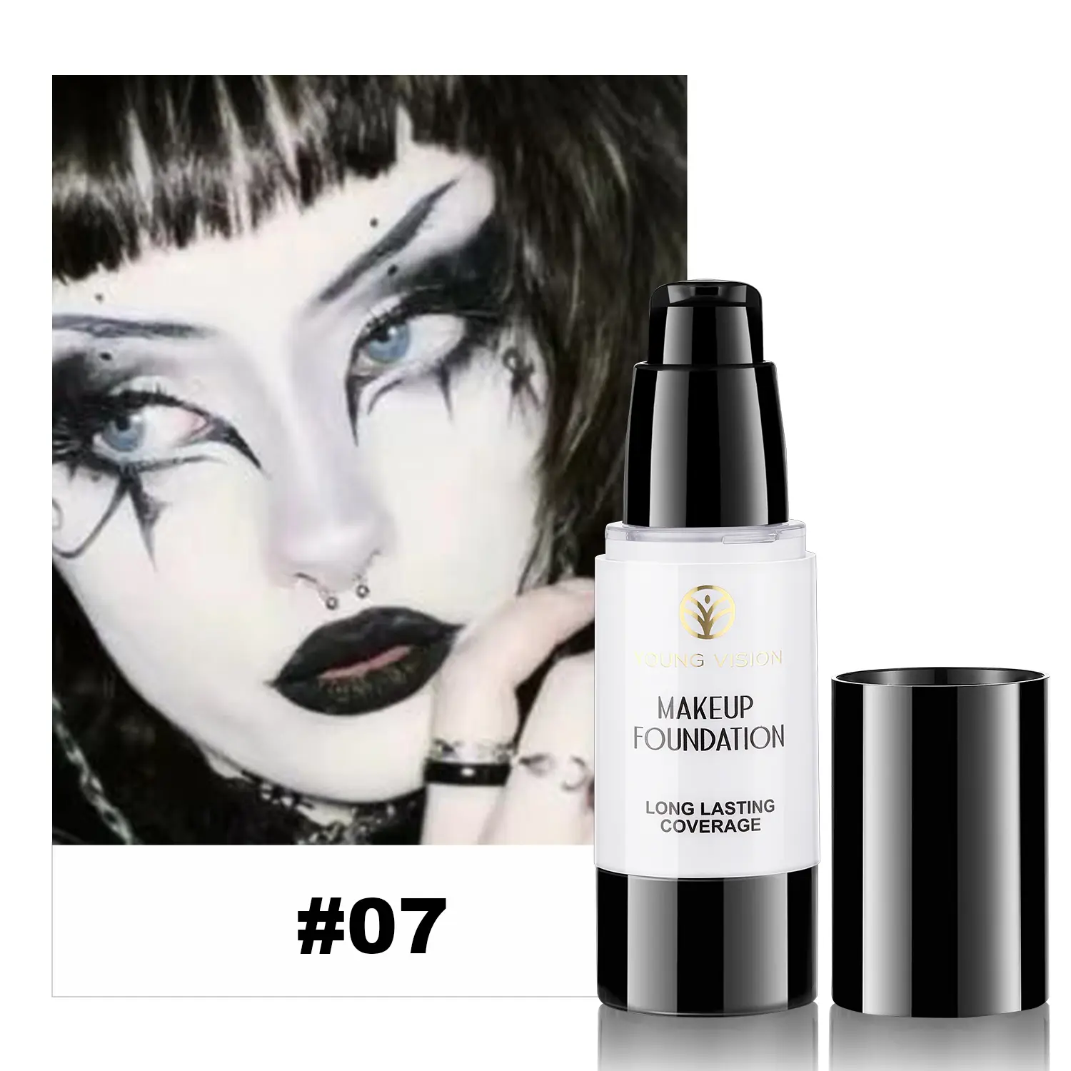 Halloween Liquid Foundation, Lightweight Long-Lasting Highly Pigmented Makeup, High Coverage Ultra-White, Suitable for Various Occasions